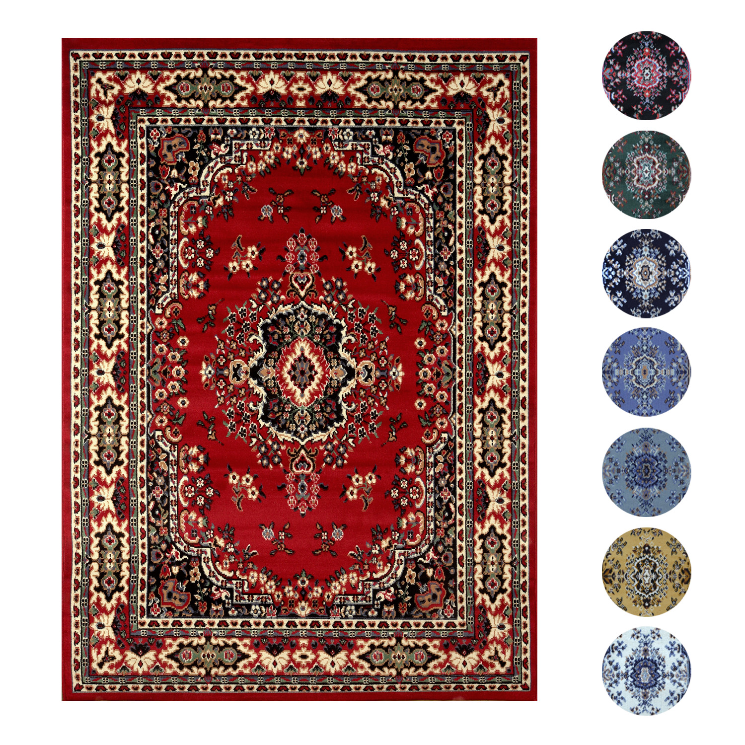 Traditional Oriental Medallion Area Rug Persien Style Carpet Runner Mat AllSizes