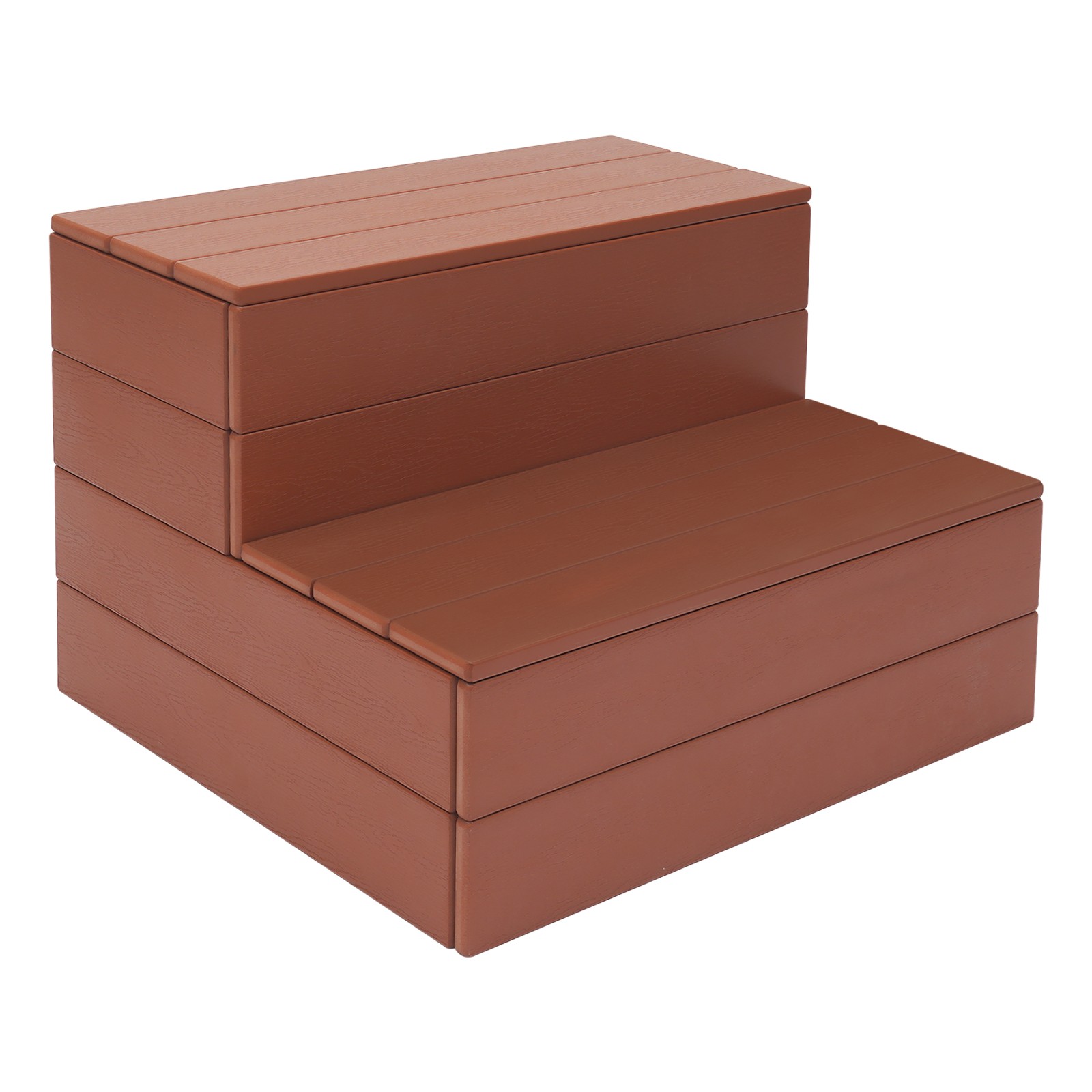 2-Step Hot Tub Step Bathtub Steps, Spa Steps, Hot Tub Stairs Reddish Brown