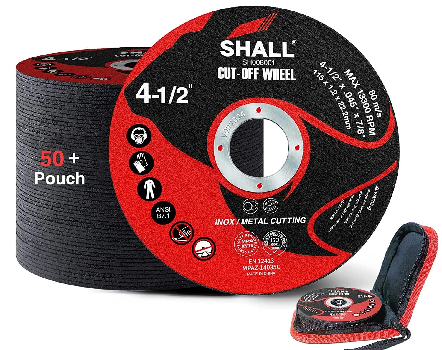 SHALL 50-Pack Cut Off Wheels 4 1/2 x 7/8 Inch`Angle Grinder Fast Cutting Disc US
