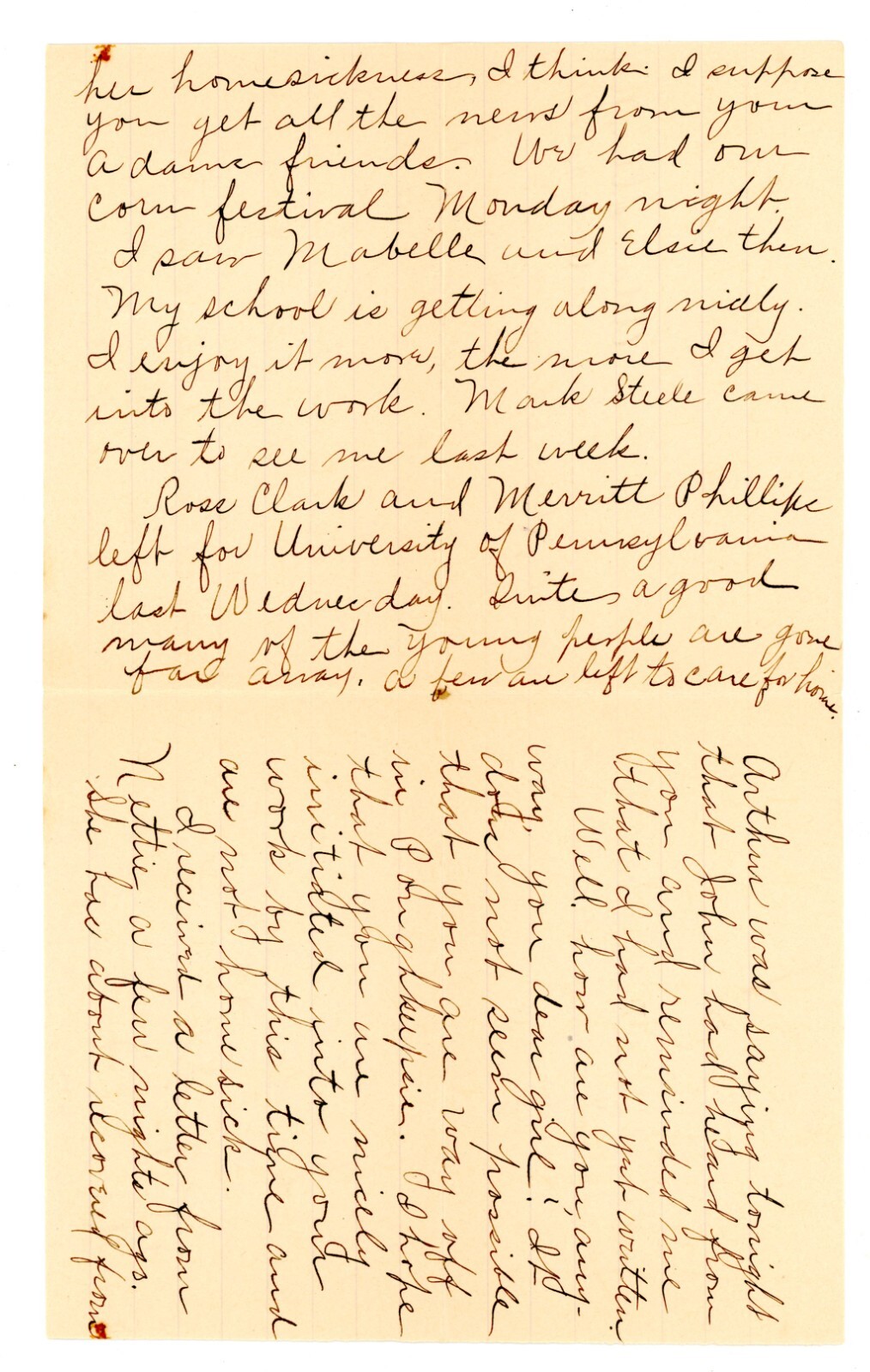 1898 Envelope Handwritten letter Vassar College Poughkeepsie NY Edna F Allen