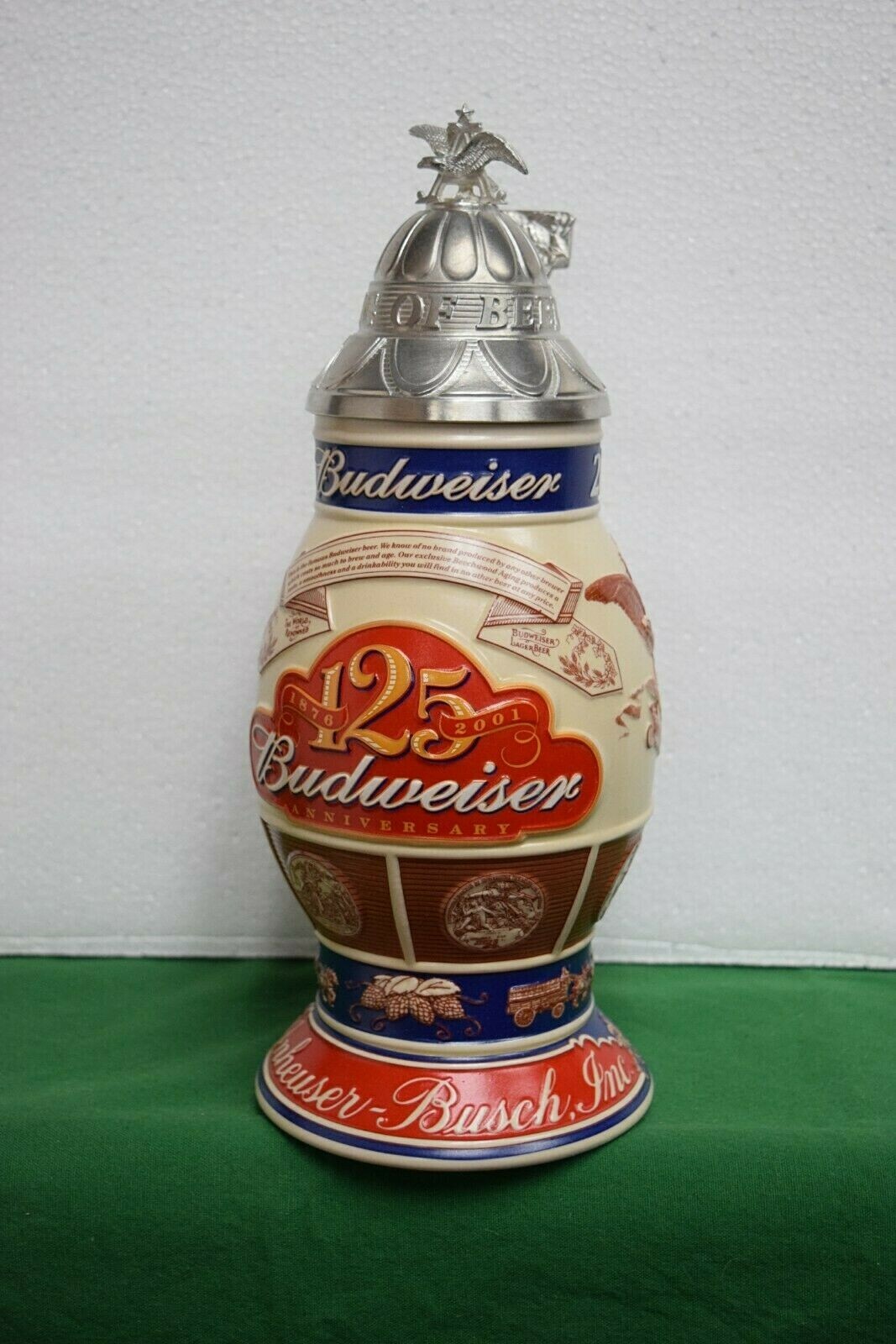 Budweiser Stein CS496 125th Anniversary "A Tradition of Brewing Excellence" MIB