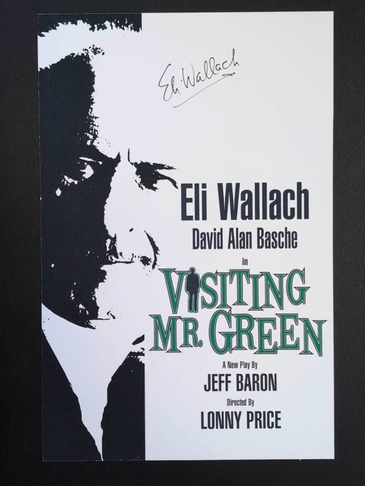 Eli Wallach Signed Visiting Mr Green Broadway Theater Matted Play Poster 15 X 20