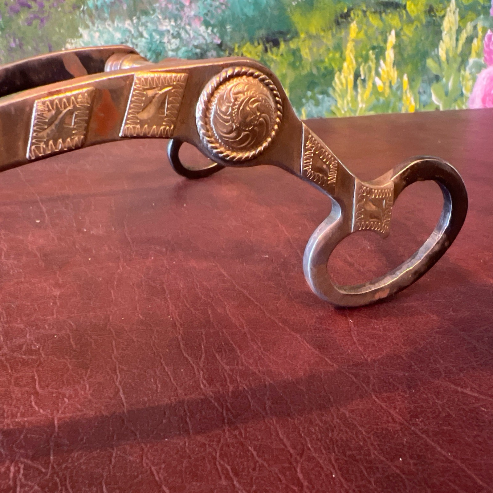 Vintage Hand Crafted Western Horse Bit Brass Copper Silver RARE FIND
