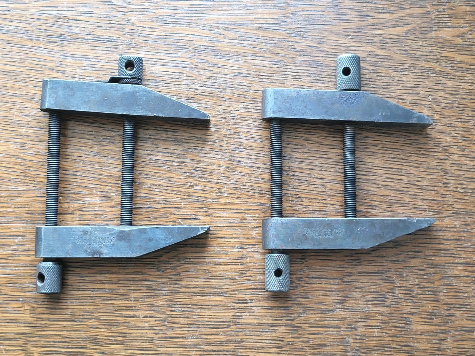 (2) Vintage L. S. Starrett No. 161-D Parallel Clamps 4" Machinist Tools USA