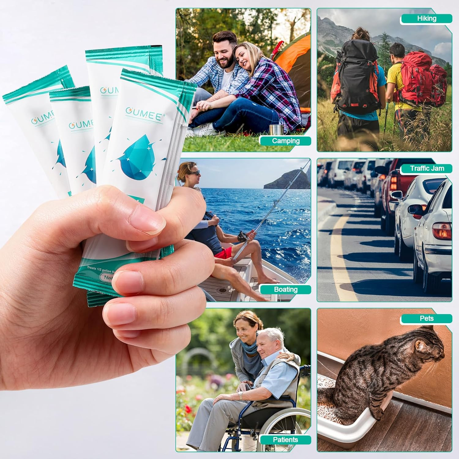 30 PACK Poo Gel for Portable Toilet Camping Toilet Powder for Potty Bags