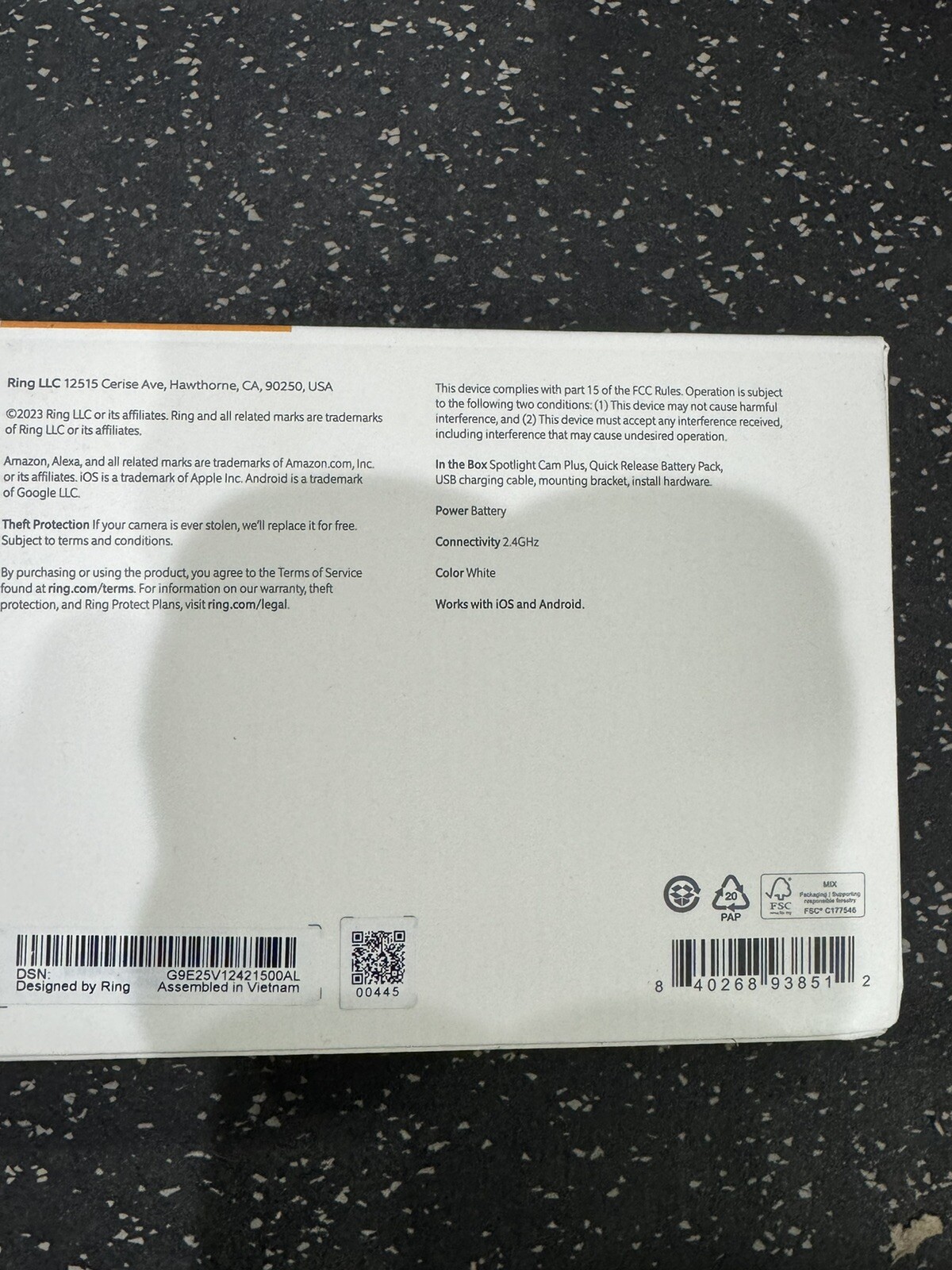 Ring Spotlight Cam Plus Battery Powered Outdoor Camera Lights and Siren White