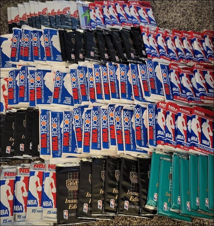 HUGE LOT: 100 Unopened Basketball Cards in Factory Sealed Packs of NBA Cards