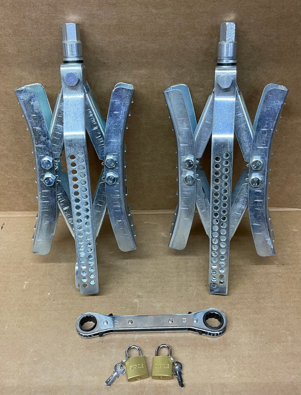 RV Camper Wheel Chock Stabilizer  Rv Wheel Chock X Locking For Travel Trailer