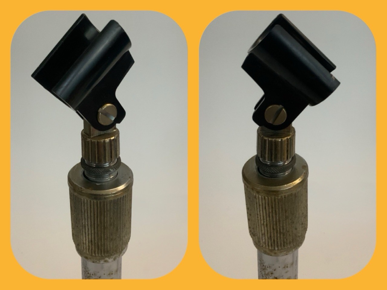 Vtg MCM Atlas Sound Adjustable Desk/Tabletop Microphone Stand-Cast Iron Base🅱️