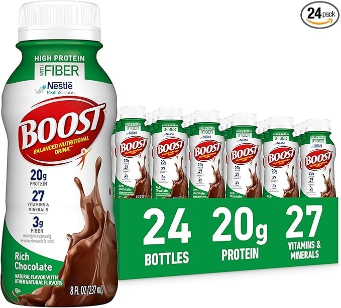 BOOST High Protein Nutritional Drink, Rich Chocolate, 8 fl oz Bottle, 24 Pack