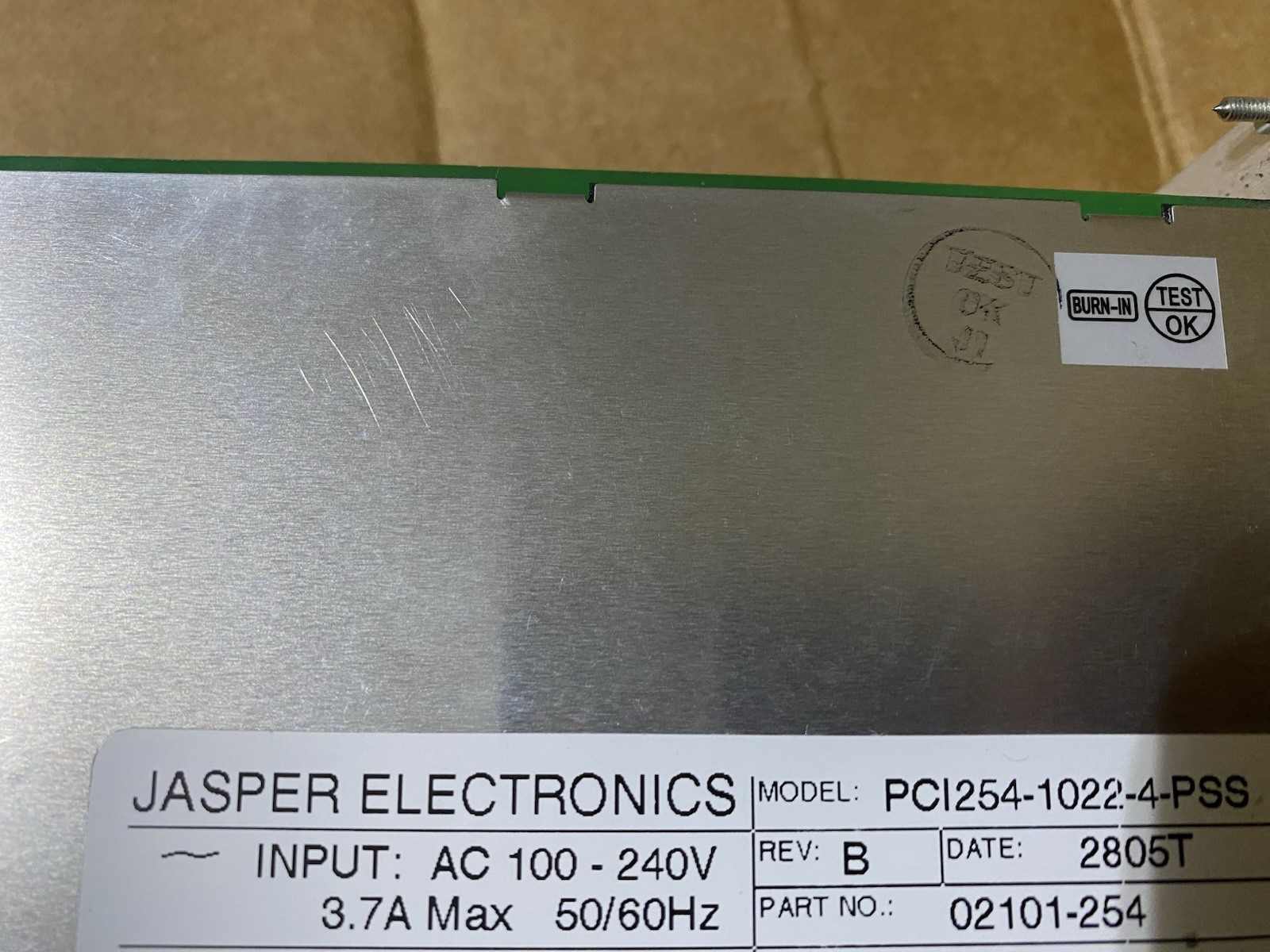 Jasper Electronics 250W Hot Swap Power Supply PCI254-1022-4-PSS used