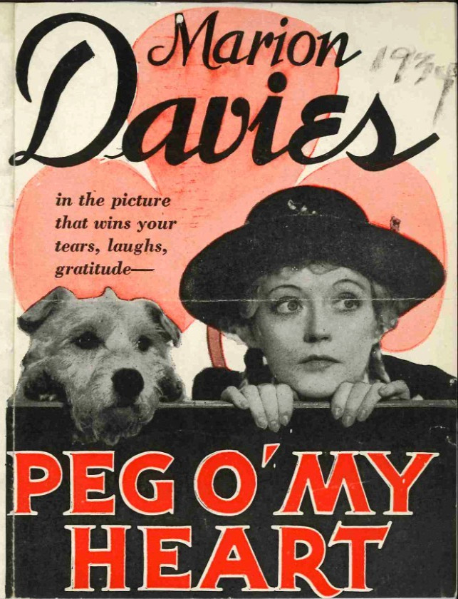 PEG O' MY HEART - Rare 1933 Film Movie Herald  w/ Marion Davies