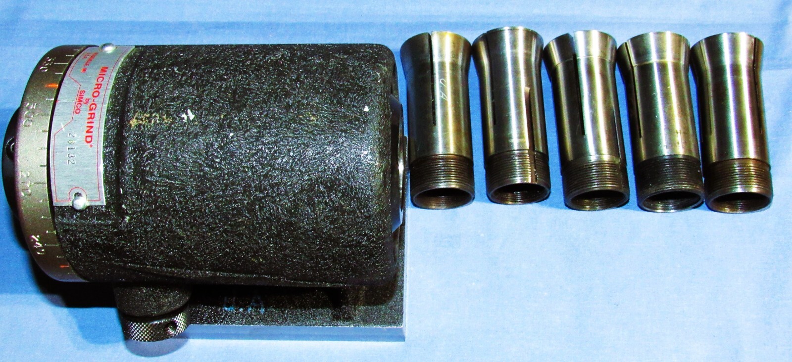 SIMCO MICRO GRIND INDEXER SURFACE GRINDER MODEL MG909 5C COLLET 5PCS KIT