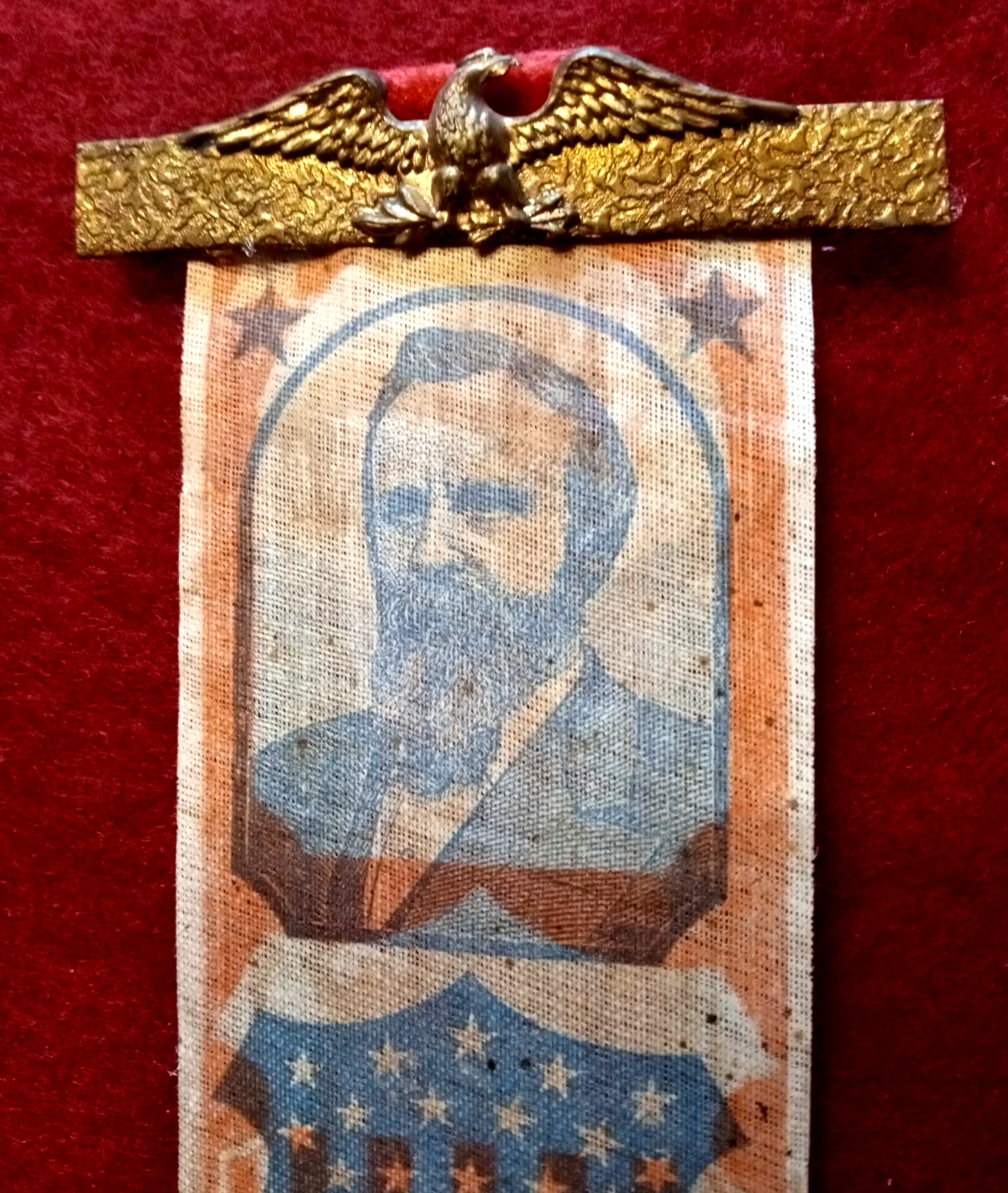 NICE ORIGINAL PRESIDENT RUTHERFORD B. HAYES CAMPAIGN RIBBON MEDAL