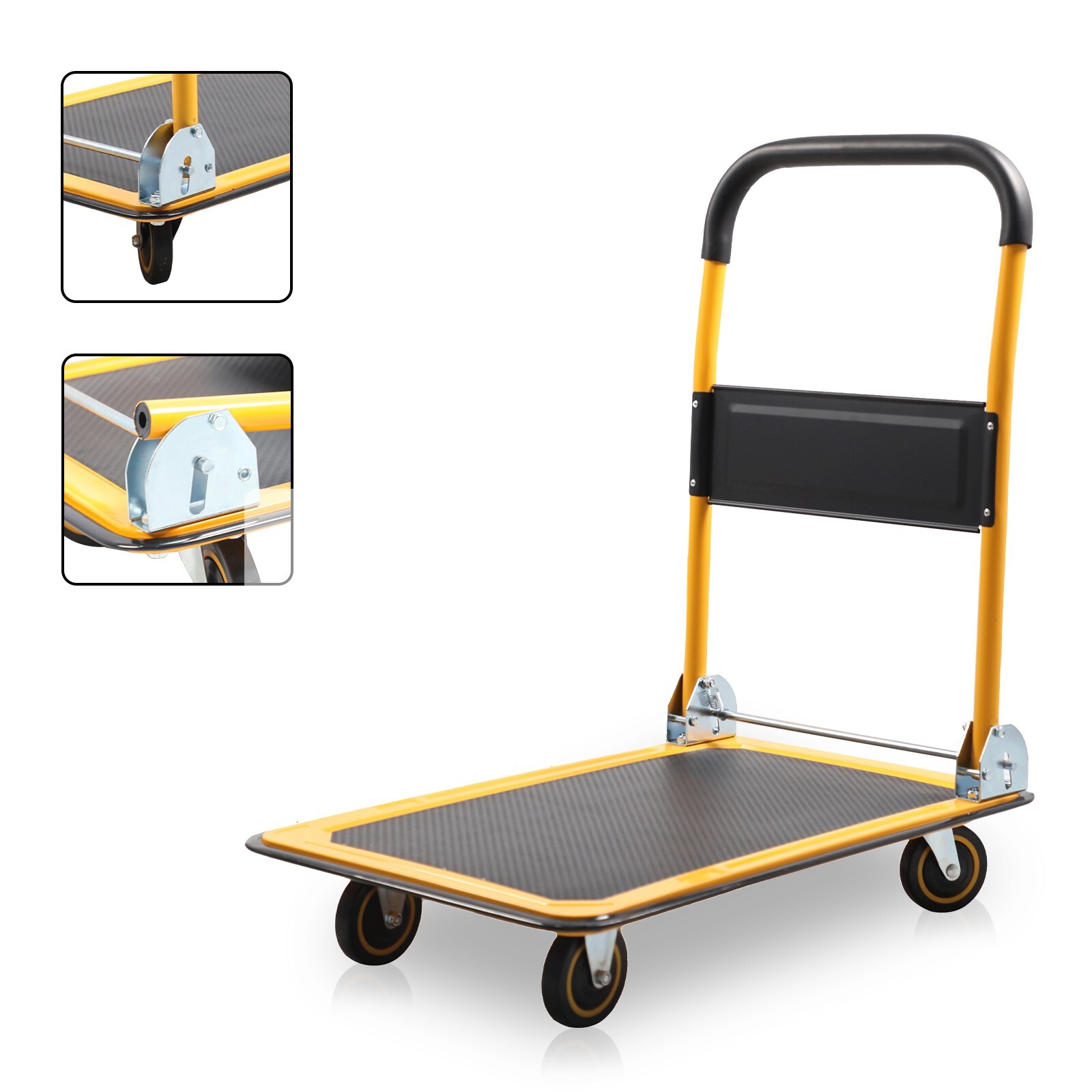 APOLLOLIFT 330lbs Push Dolly Cart Foldable Platform Truck Trolley Hand Truck