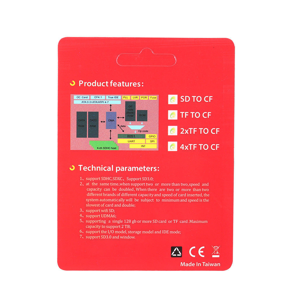 SD SDHC SDXC to CF Compact Flash Type I Memory Card Adapter Converter For Camera