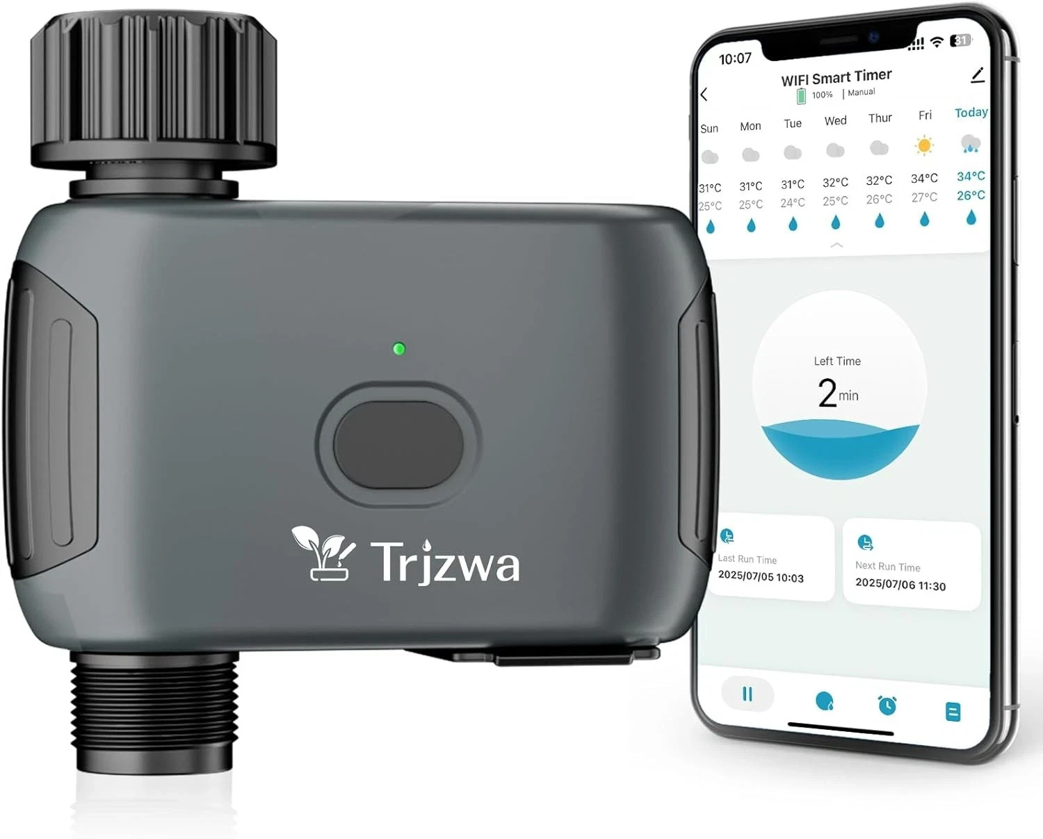 TRJZWA  Smart Sprinkler Water Irrigation Timer IP55 For Garden Hose APP Control