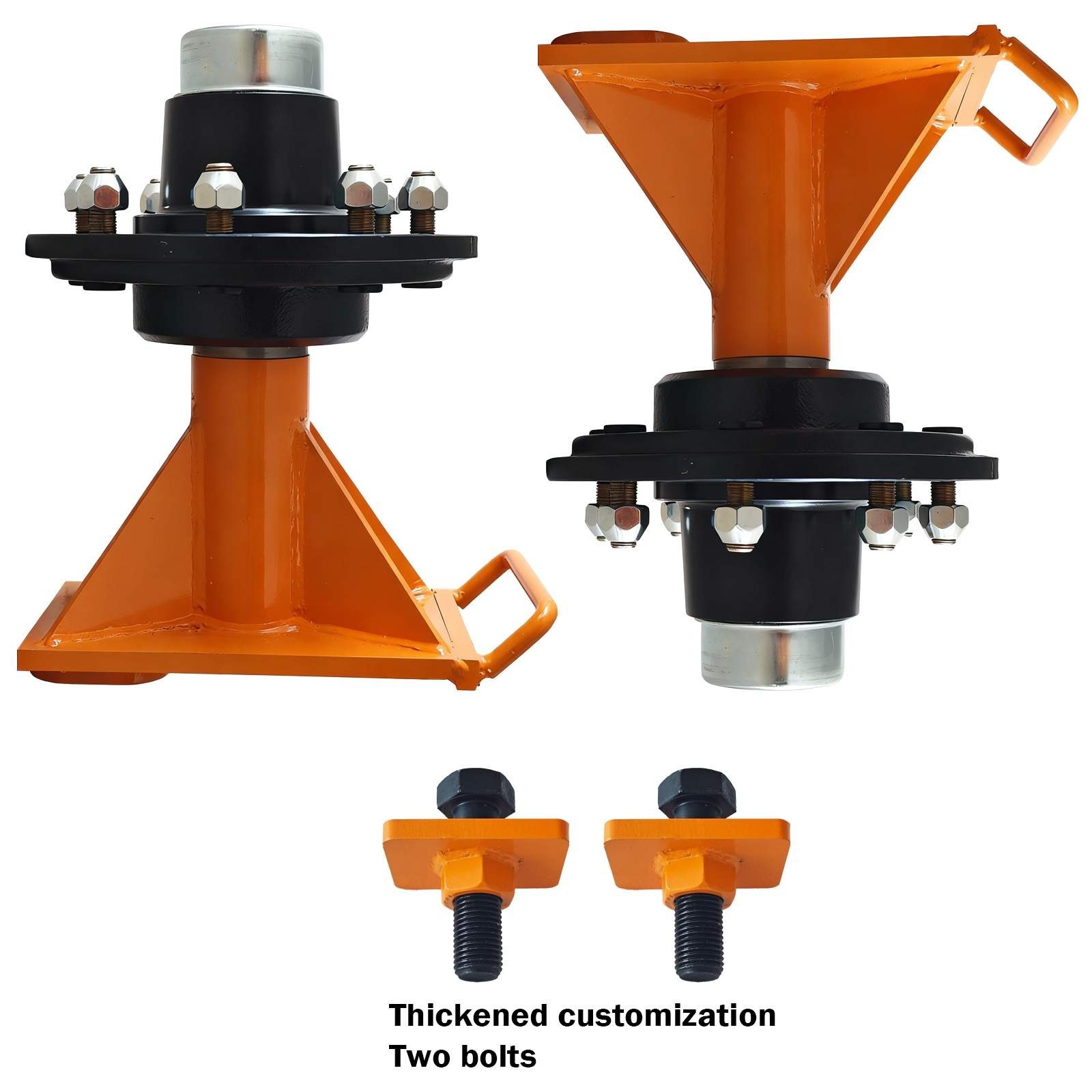 8x 6.5 Lug Superior Shipping Container Wheels, Bolt-on Spindle Kit(Super thick)