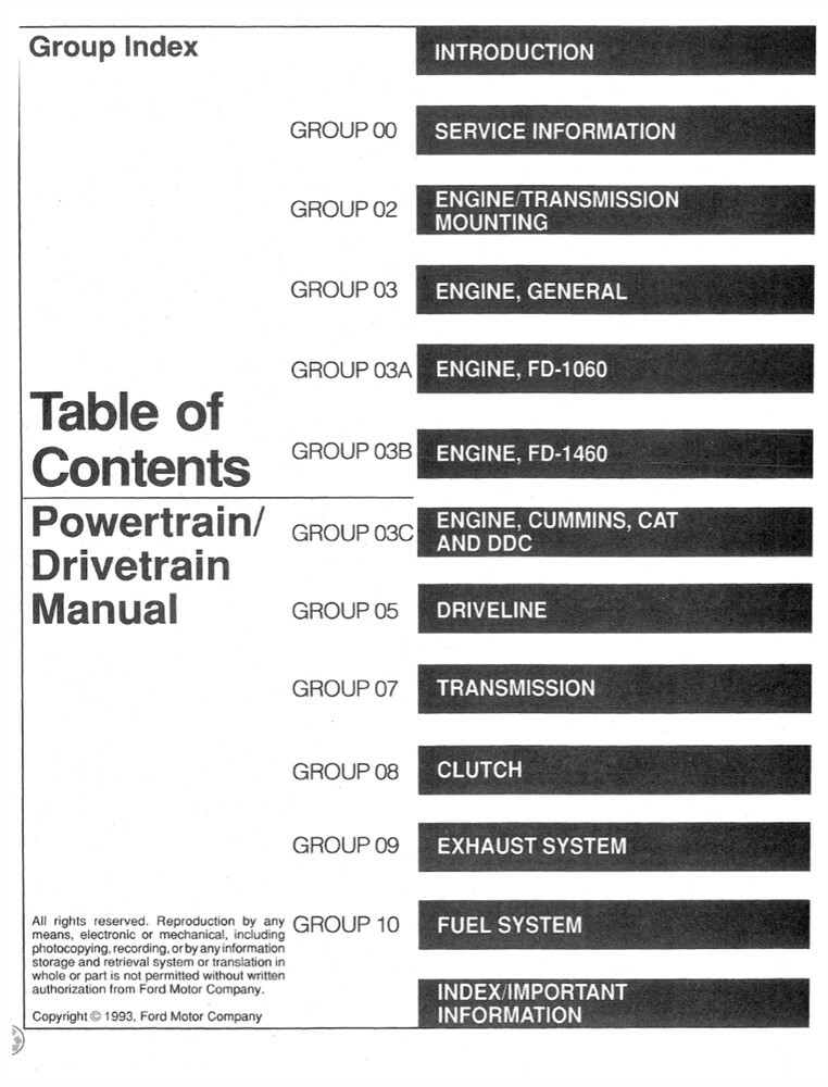 1994 Ford L-Series Heavy Duty Truck Shop Service Repair Manual