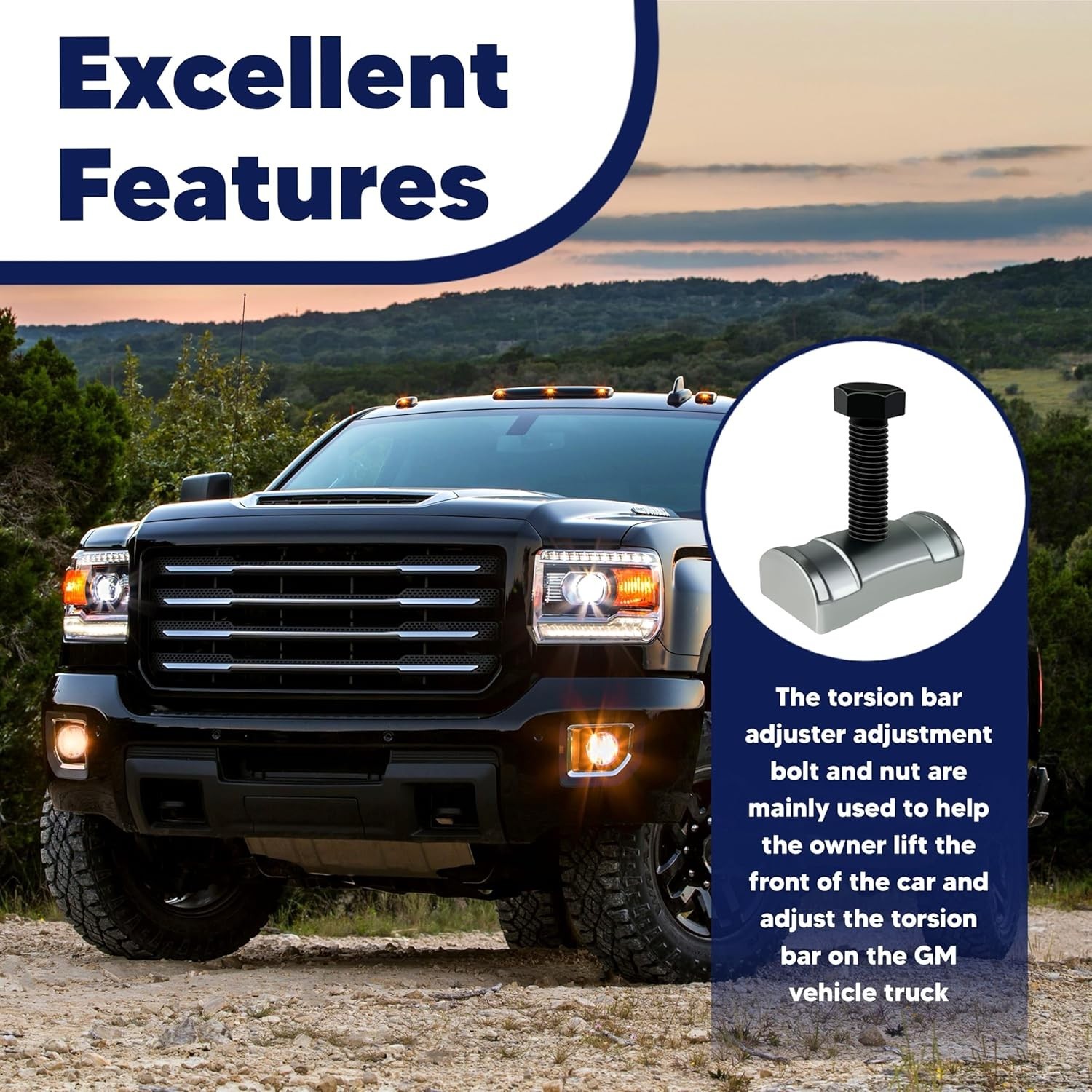 Torsion Bar Adjustment Bolt and Lock Nut Fit for Chevrolet Silverado Tahoe GM...