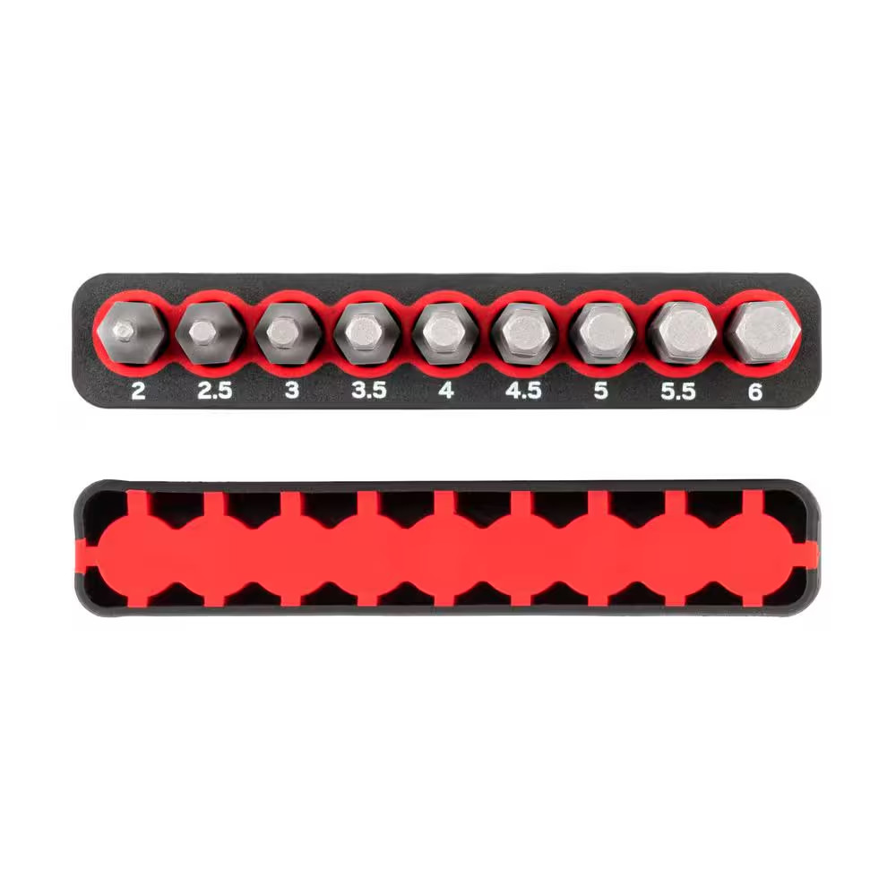 1/4 In. Metric Hex Bit Set with Rail (2 Mm to 6 Mm)