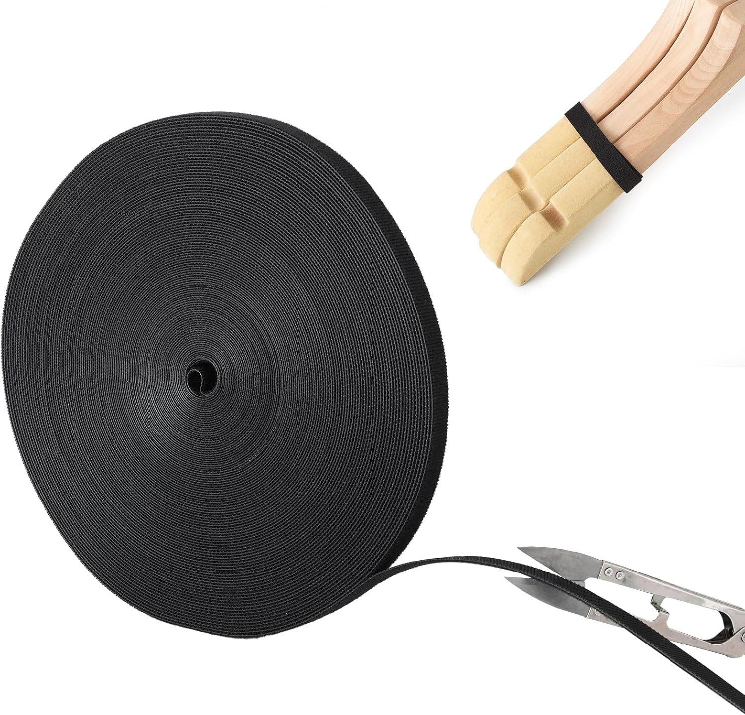 1/2In X 100Ft Hook and Loop Roll | Double-Sided Strips Self-Gripping Straps