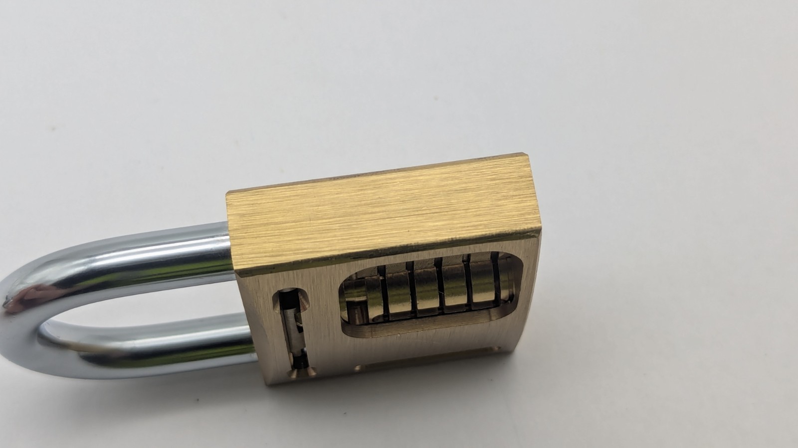 Cutaway Locksmith Padlock Lock Inside View Hardened Practice BRASS NEW DISPLAY