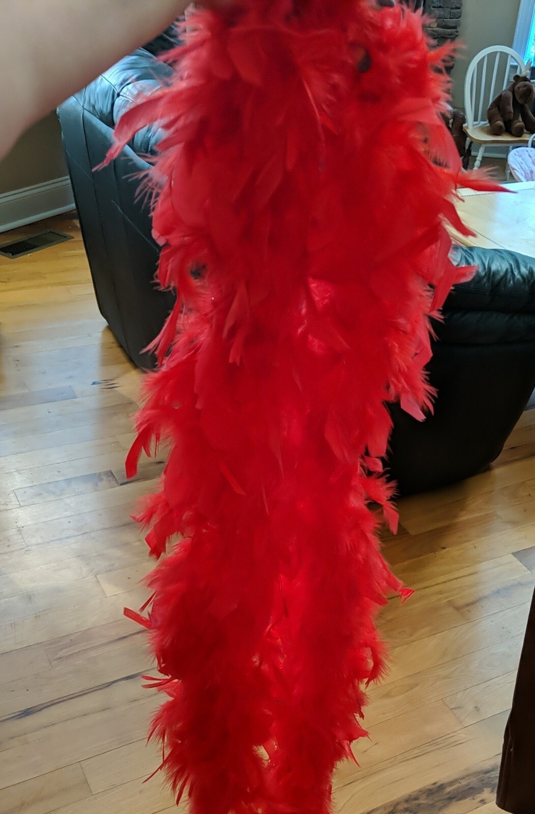 Red Feathers Boa String 6 Feet Long Accent Dance Piece Costume Sexy