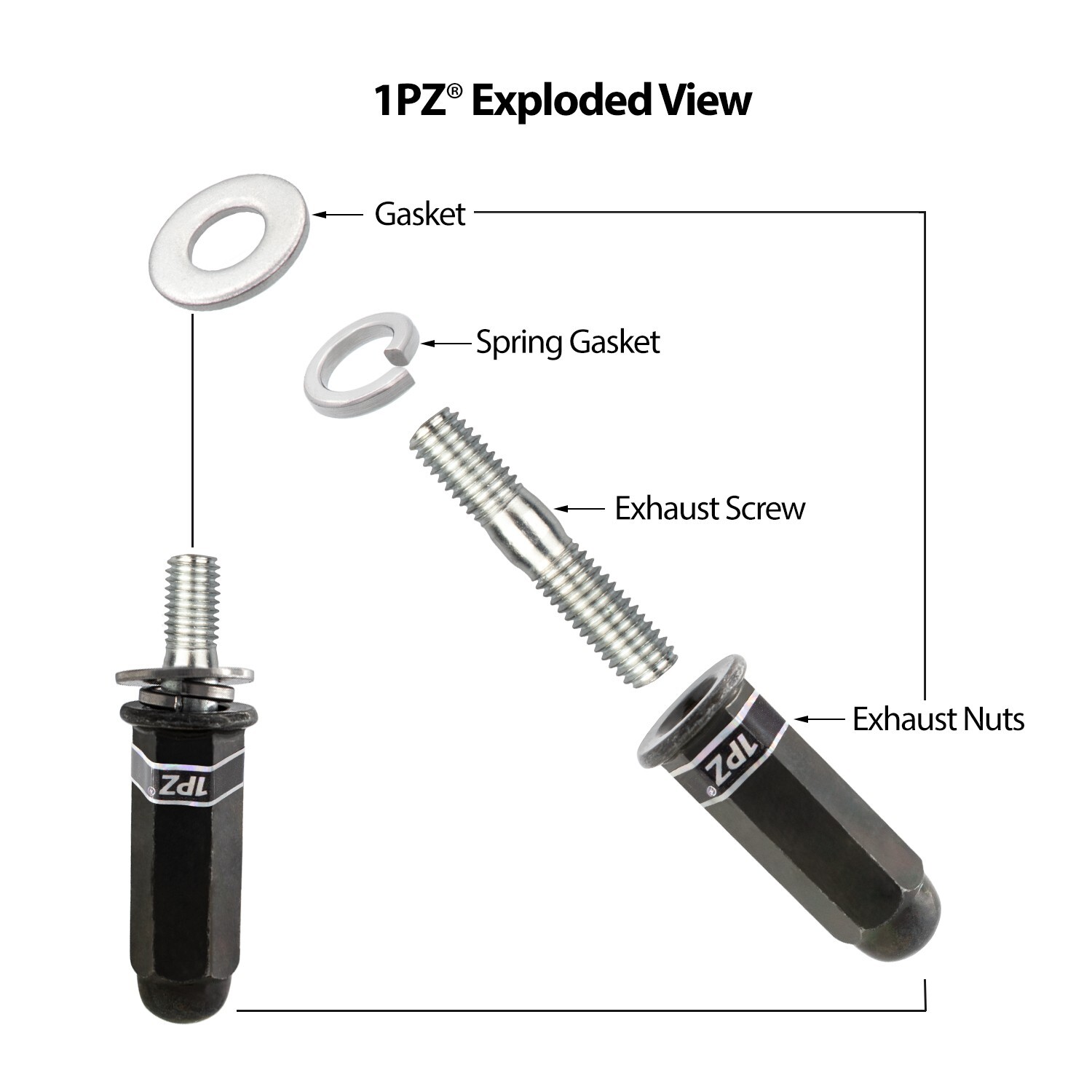 Exhaust Gasket Bolt Stud Nut For GY6 50cc 70cc 90cc 110cc 125cc 150cc Scooter