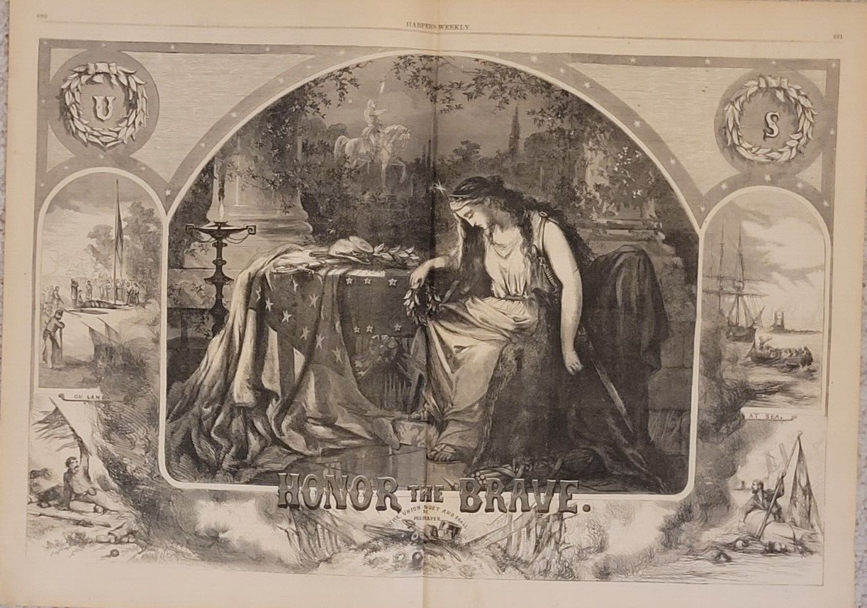 Honor the Brave  The Union Must and Shall be Preserved 1863 famous Nast print