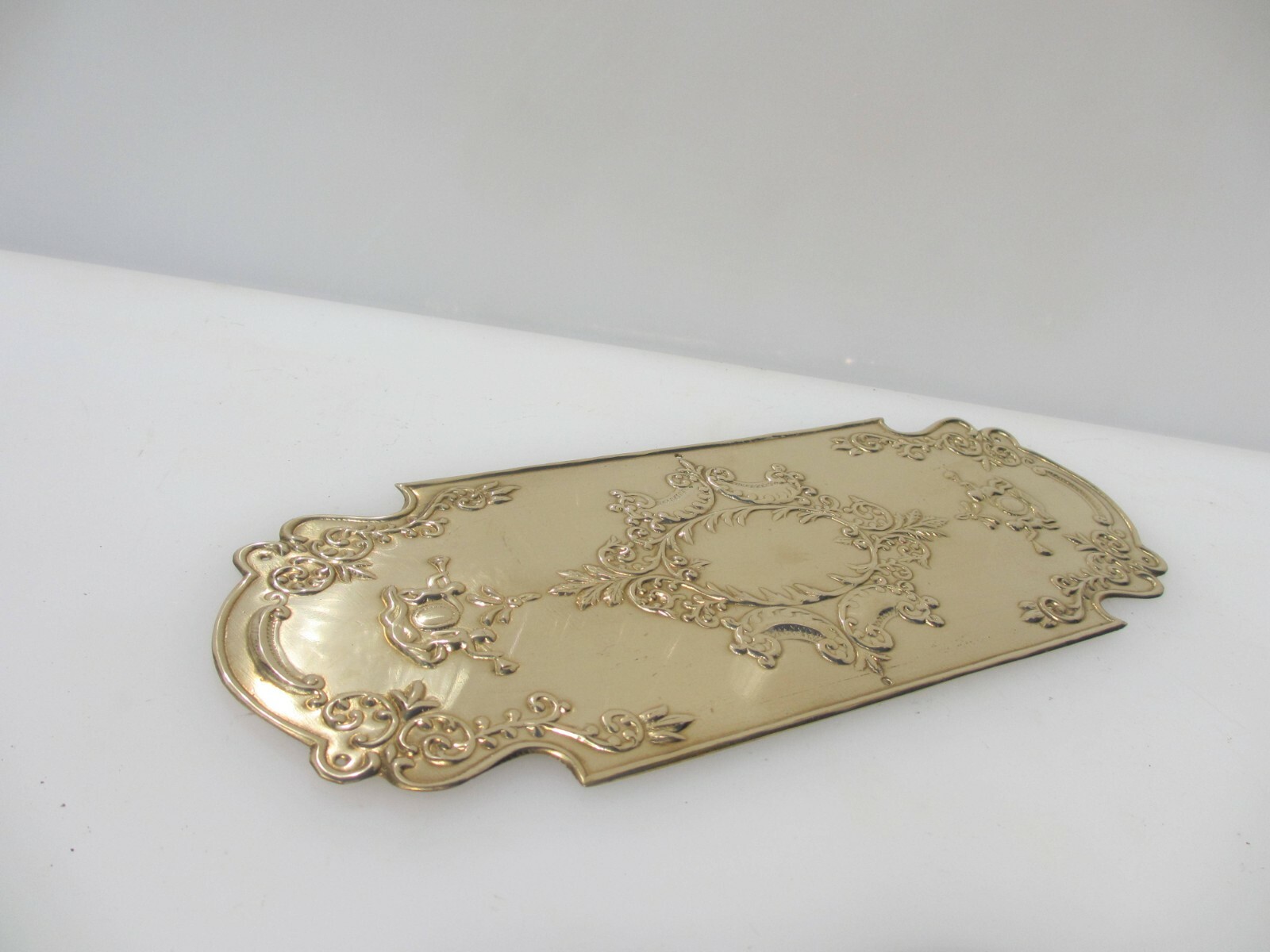 Brass Finger Plate Push Door Handle Art Nouveau Cherubs Rococo Antique STYLE