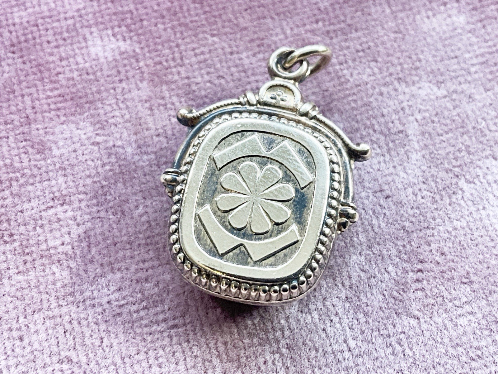 Antique Gold Filled Watch Fob Charm Pendant with Black Onyx