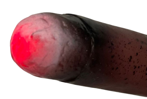 LIGHT UP RUBBER CIGAR + Real Band Fake Red Ash D Joke Prank Magic Trick LED Prop