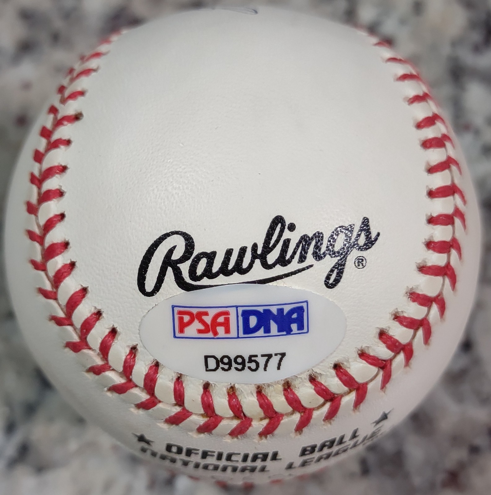 Eddie Mathews Signed Rawlings National League Baseball Coleman RONLB PSA COA