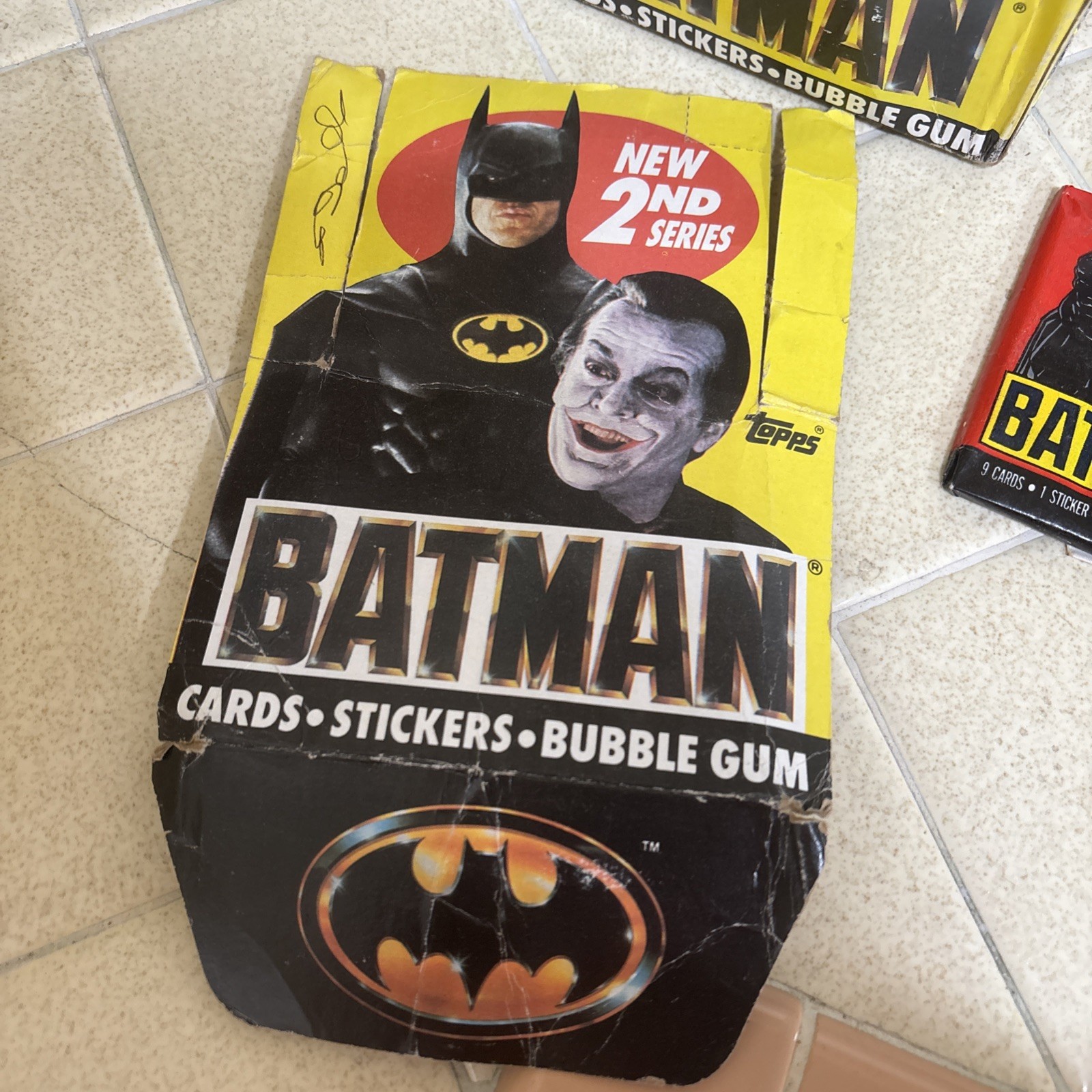 Batman Movie Series 1- Vintage Trading Wax Trading Card Box 39 set Topp