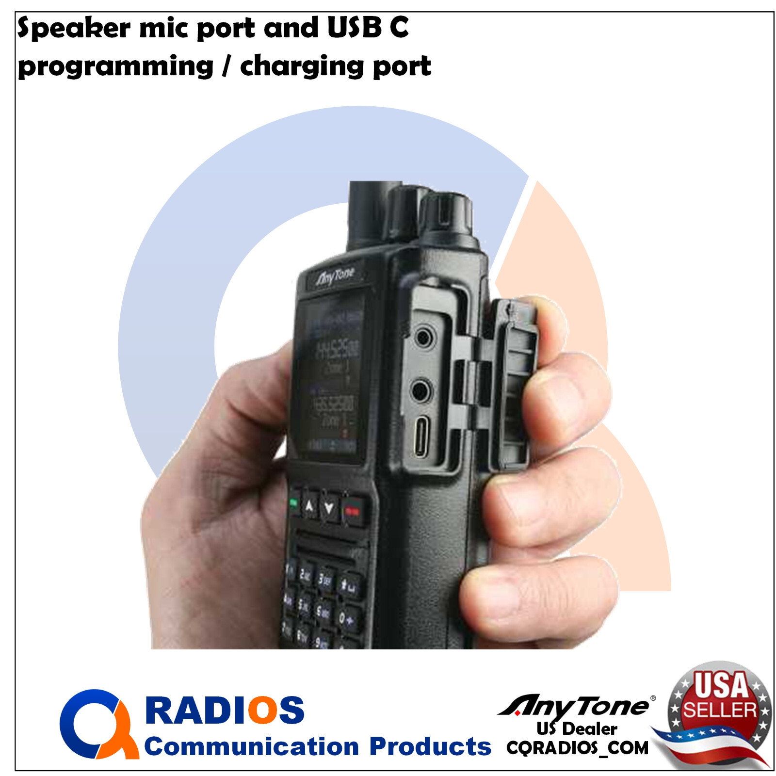 Anytone AT-D168UV Analog Digital DMR UHF VHF 2 way radio speaker mic extra batt