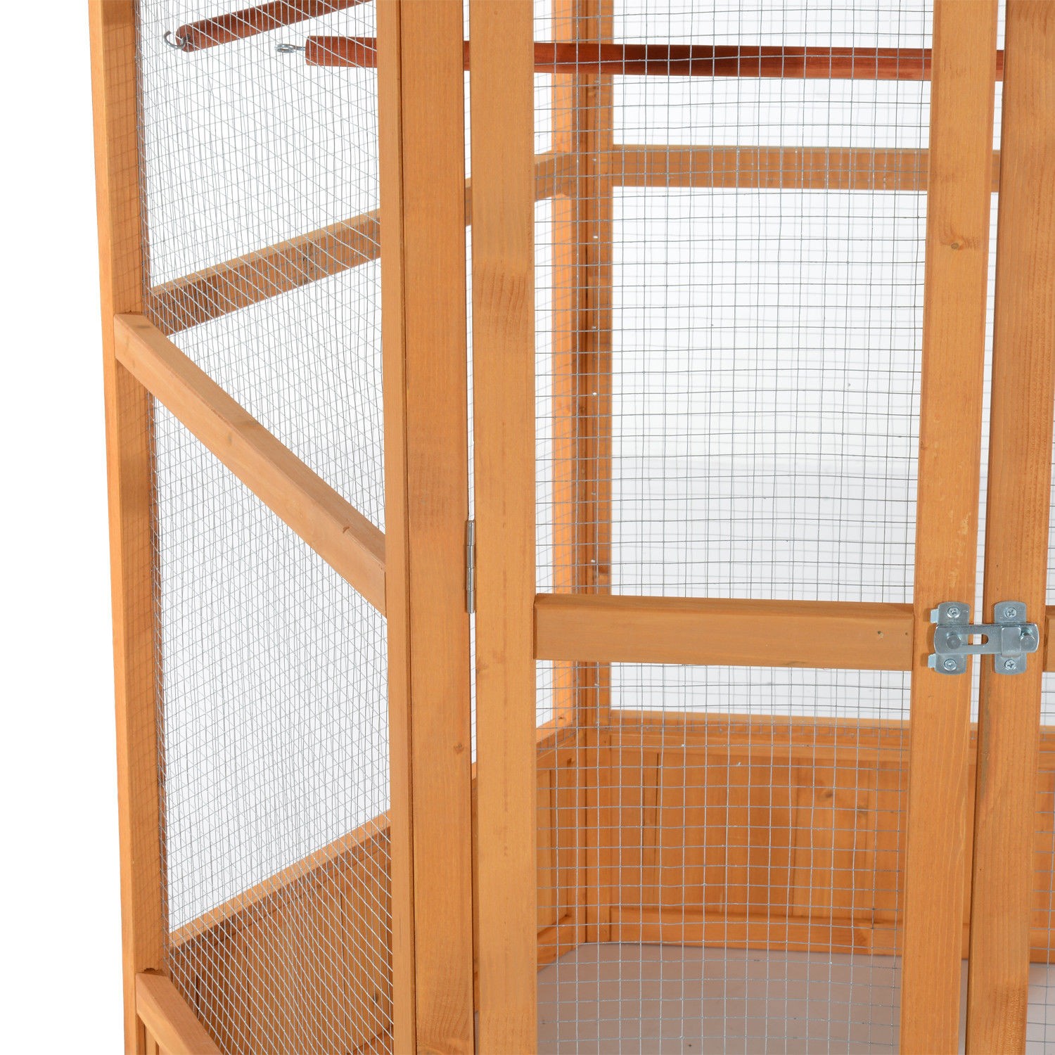 Large Wooden Aviary Flight Bird Cage With Covered Roof Outdoor Wood Aviary