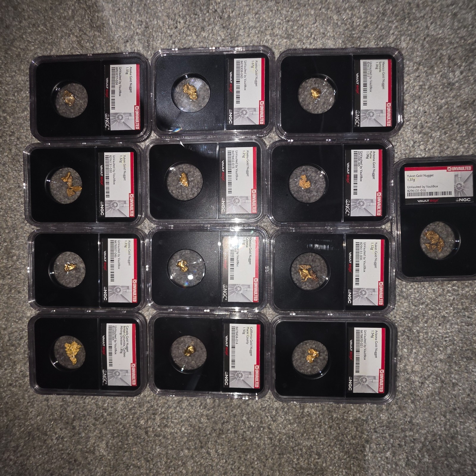 Alaskan gold nuggets 18.02 grams