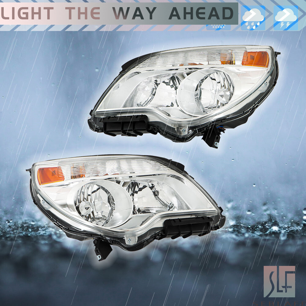 For 2010-2015 Chevy Equinox LT/LS Headlight Halogen Type LH + RH Chrome