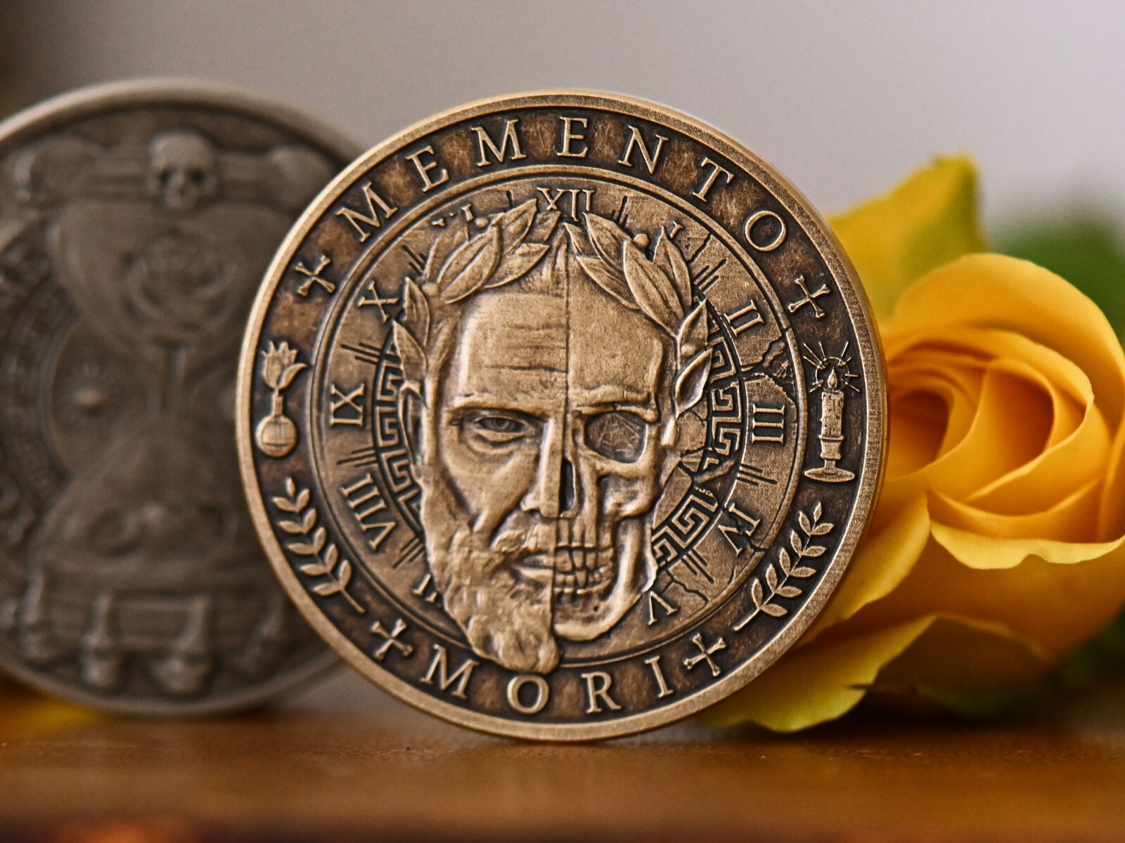 Memento Mori Coin | EDC Reminder Coins | Daily Stoic Coins | Worry Medallion