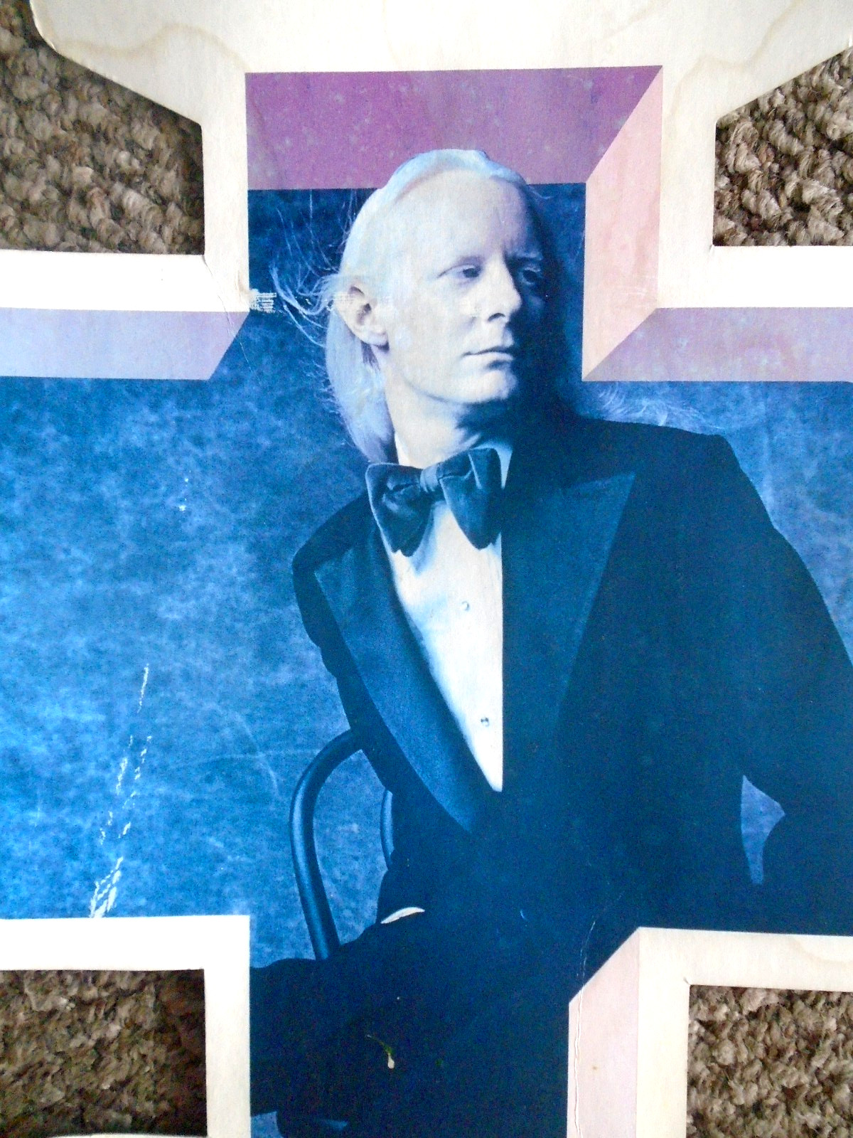 ORIGINAL-JOHNNY WINTER DOUBLE SIDED RECORD STORE HANGER-1974-BLUE SKY RECORDS