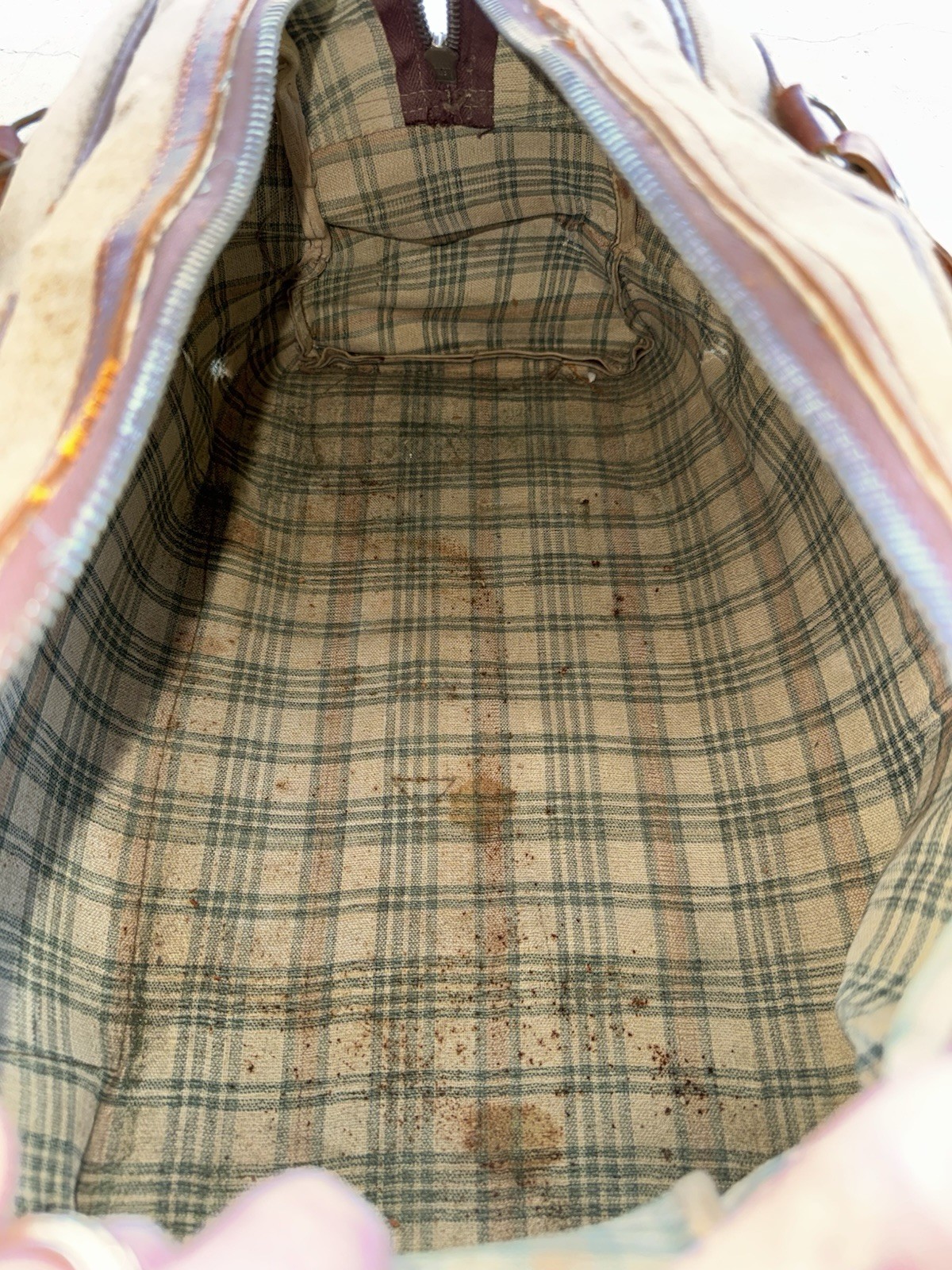 1950s Vtg Korean War Hand Painted Okinawa & Korea UN Forces Souvenir Duffel Bag