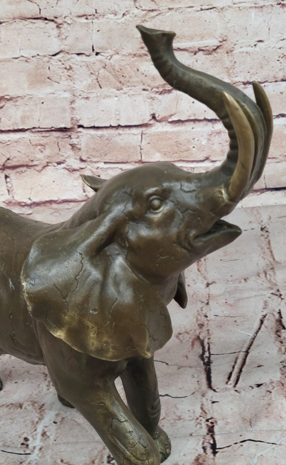 Elephant Hot Cast Bronze Metal Figurine Figure Lost Wax Sculpture Decor Art