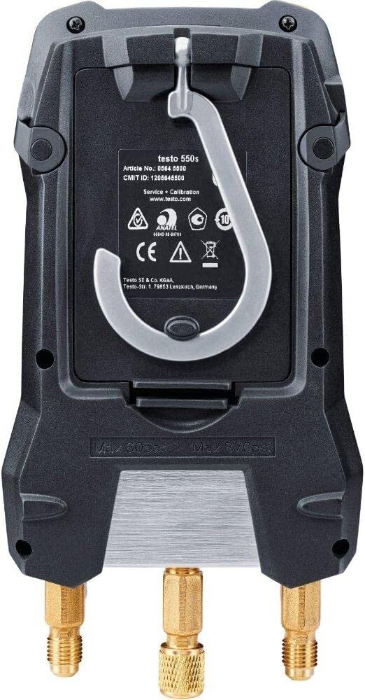 Testo 550s AC Manifold Gauge Set with 2 Wired Probes for HVAC and Refrigeration