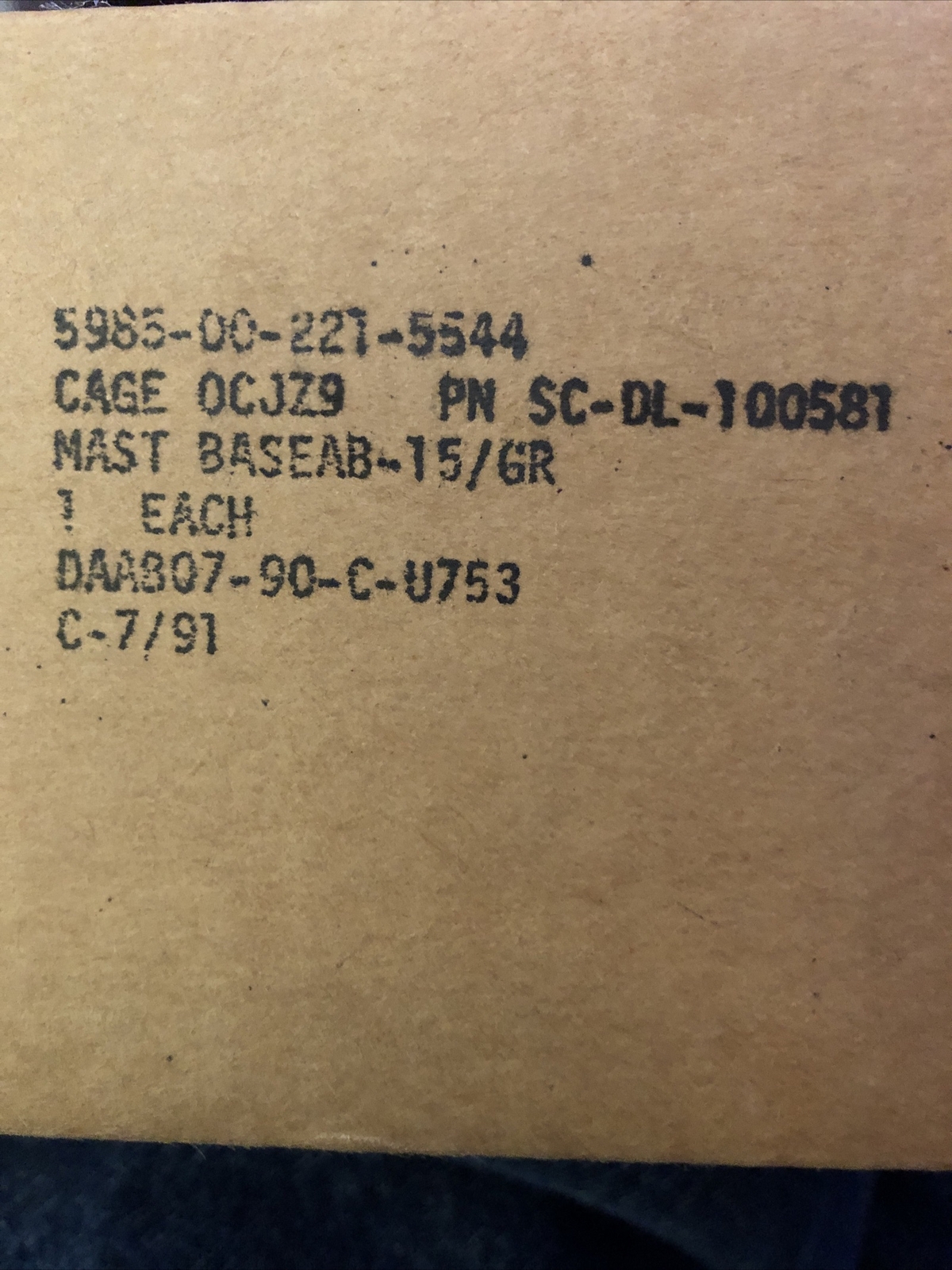 Antenna Mast Base AB15 AB-15/GR 5985-00-221-5544