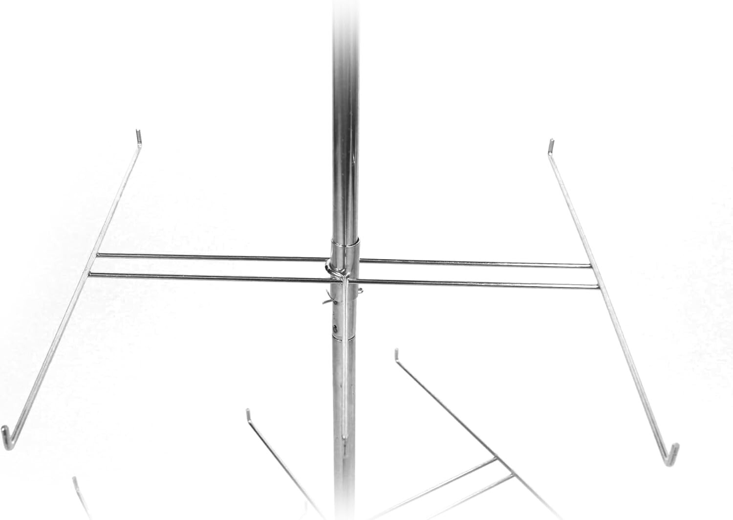 Wire Spinner Rack 4 Tier 24 Peg Rotating Chrome Floor Stand Capacity 50 lb 63 ½"