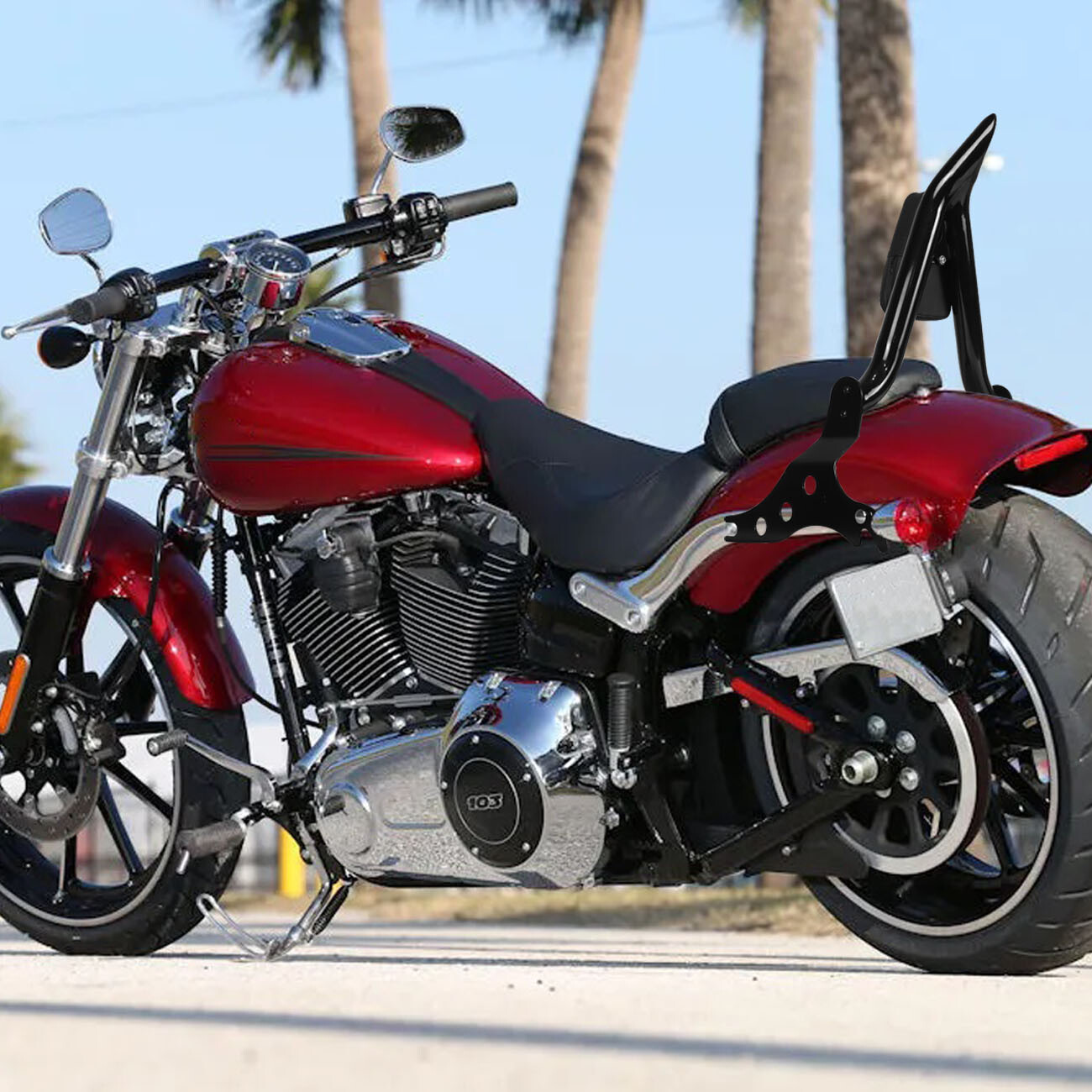 Detachable Rear Sissy Bar Passenger Backrest For Harley FatBoy 18+/Breakout 13+