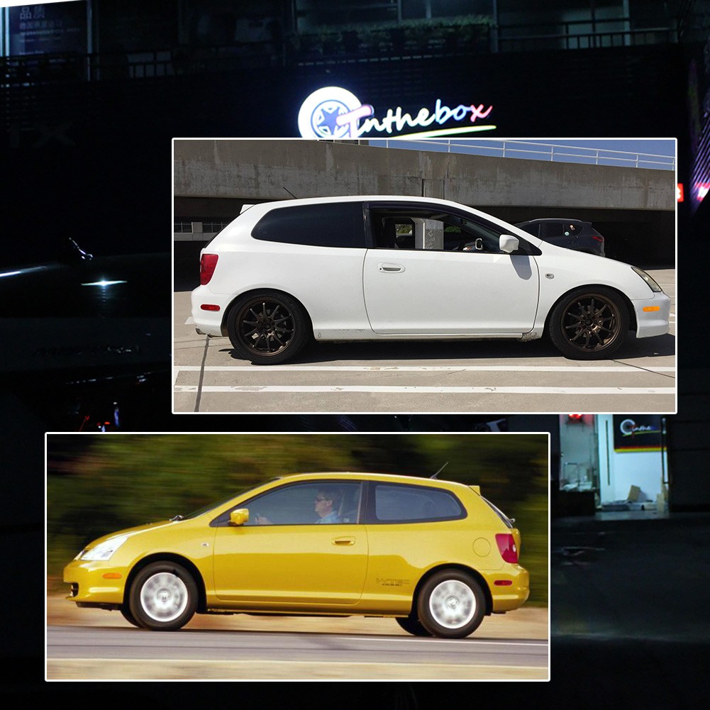 4X Amber Front+Red Rear Side Marker Lights For 2002-2005 Honda Civic Si EP3 3DR