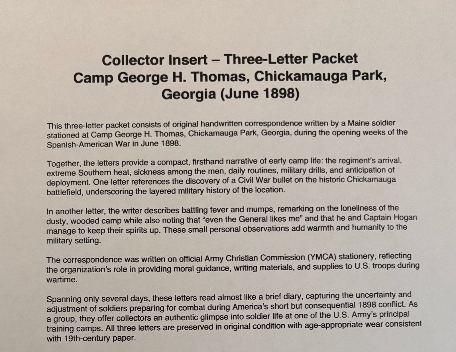 1898 Soldier Letters From Spanish-American War- Chickamauga , Georgia (3)