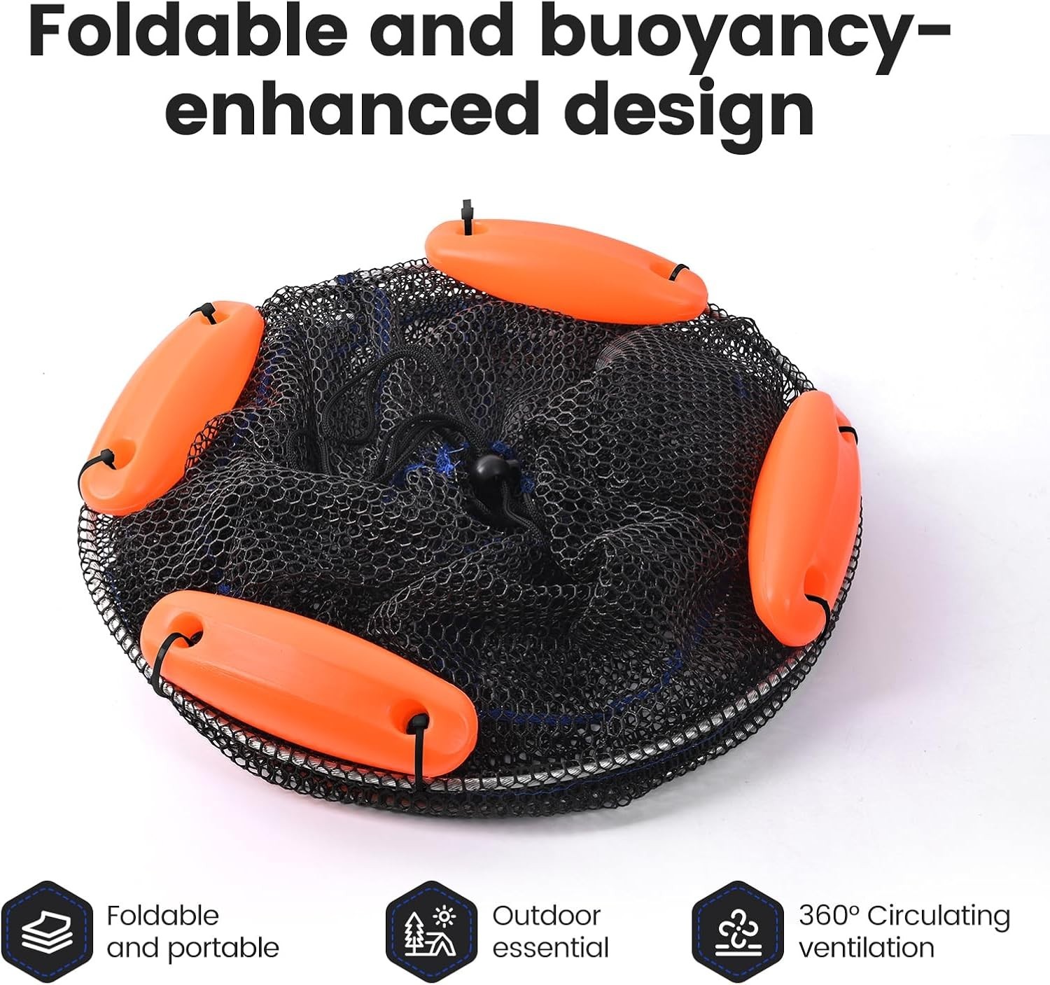 4PCS Floating Fish Basket Extra-Large for Live Fish Fully Foldable Fishing Net